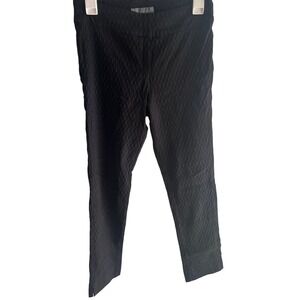 Erica‎ Taylor Women's Black Diamond Textured Pattern Pull on Slim Fit Ponte Pant